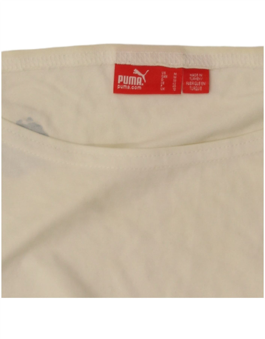 Puma T-shirt graphique pour femme UK 12 Blanc moyen Colourblock