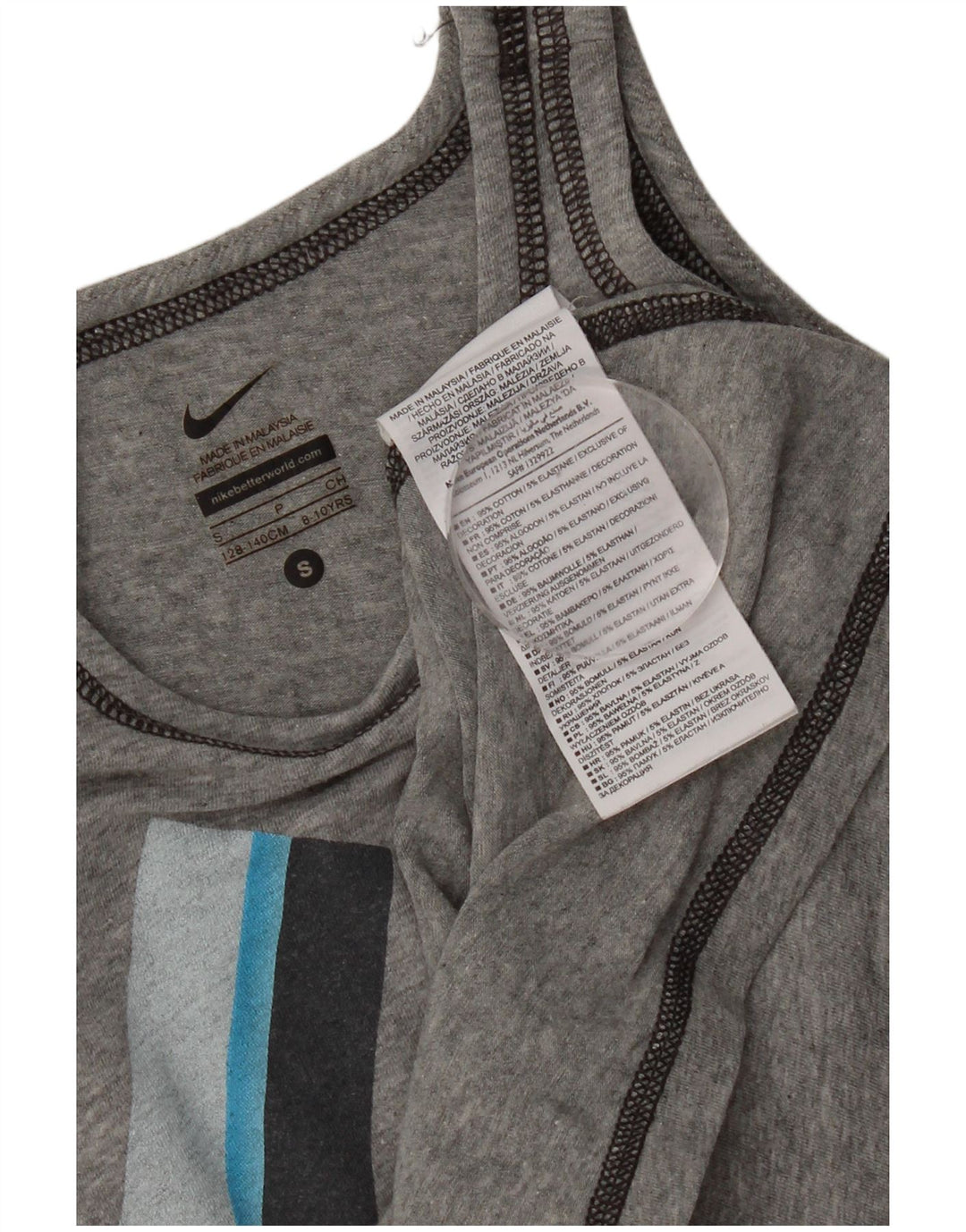 Nike Garçon Graphique Débardeur 8-9 ans Petit Gris Coton