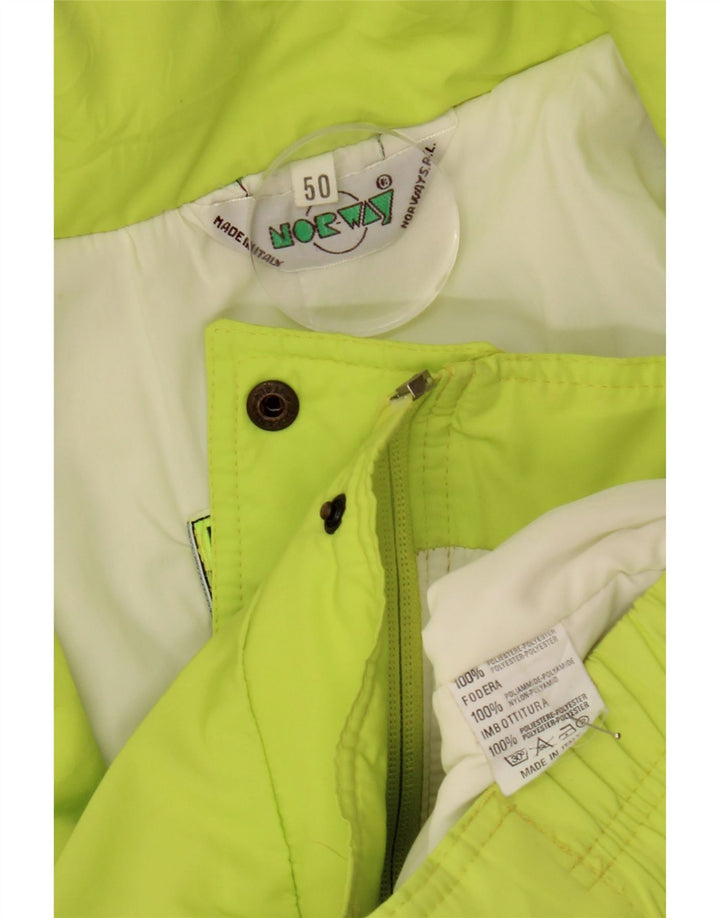 Norvège Veste de ski à capuche pour homme IT 50 Large Green Colourblock Nylon