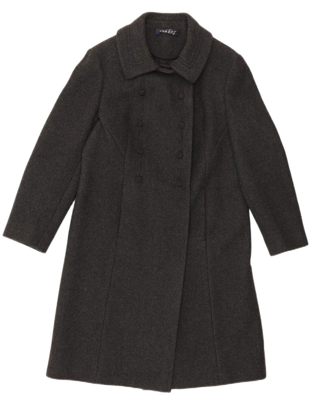 vintage Femme Double Breasted Coat IT 46 Grande laine d’agneau grise