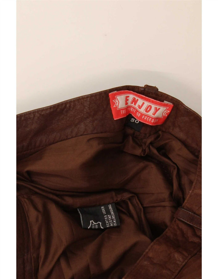 ENJOY Pantalon en cuir pour homme W30 L34 Marron