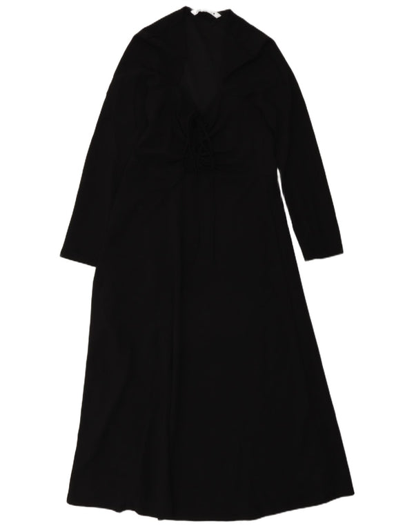 Zara Robe longue à manches longues pour femme UK 4 XS Noir