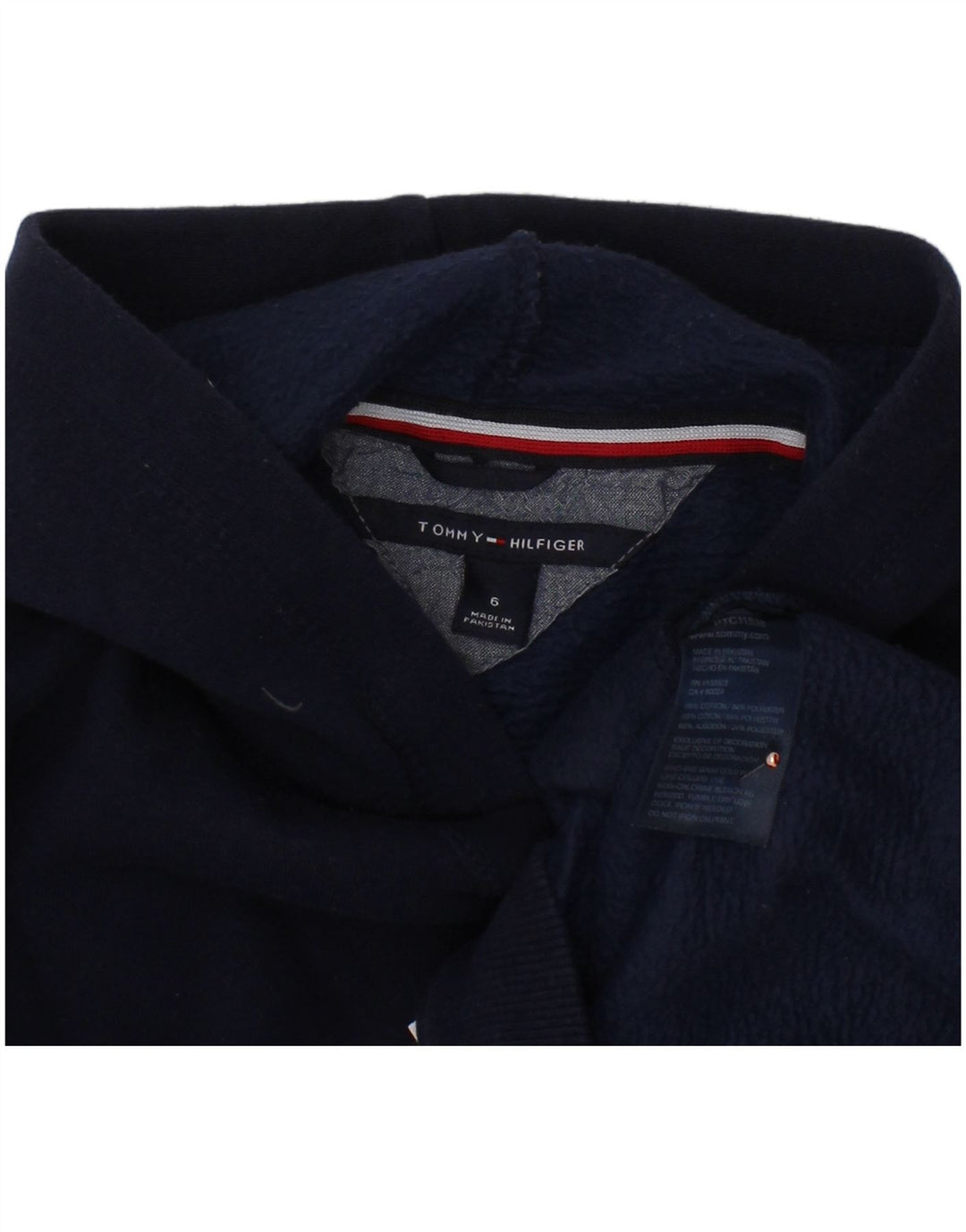 TOMMY HILFIGER Pull à capuche graphique pour garçon 5-6 ans en coton bleu marine