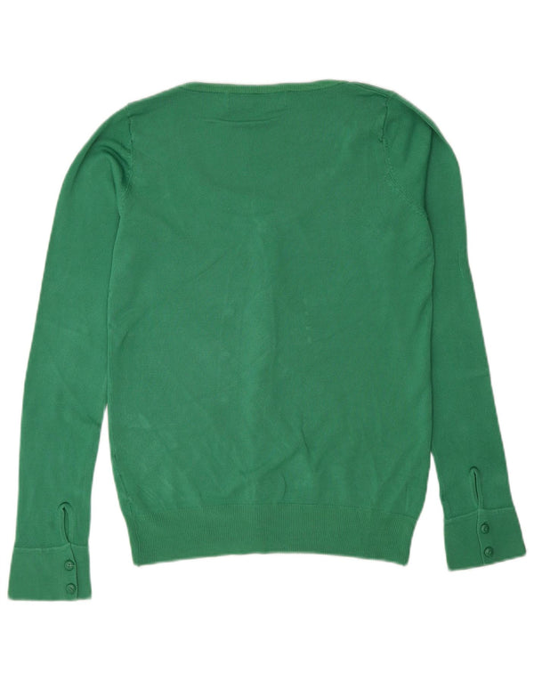 Zara Cardigan Femme Pull UK 12 Rayonne Vert Moyen