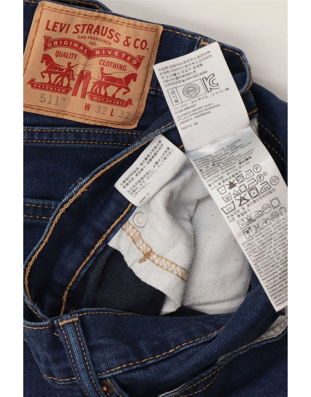 Levi's Jean Slim 511 Homme Bleu W32 L32 Coton