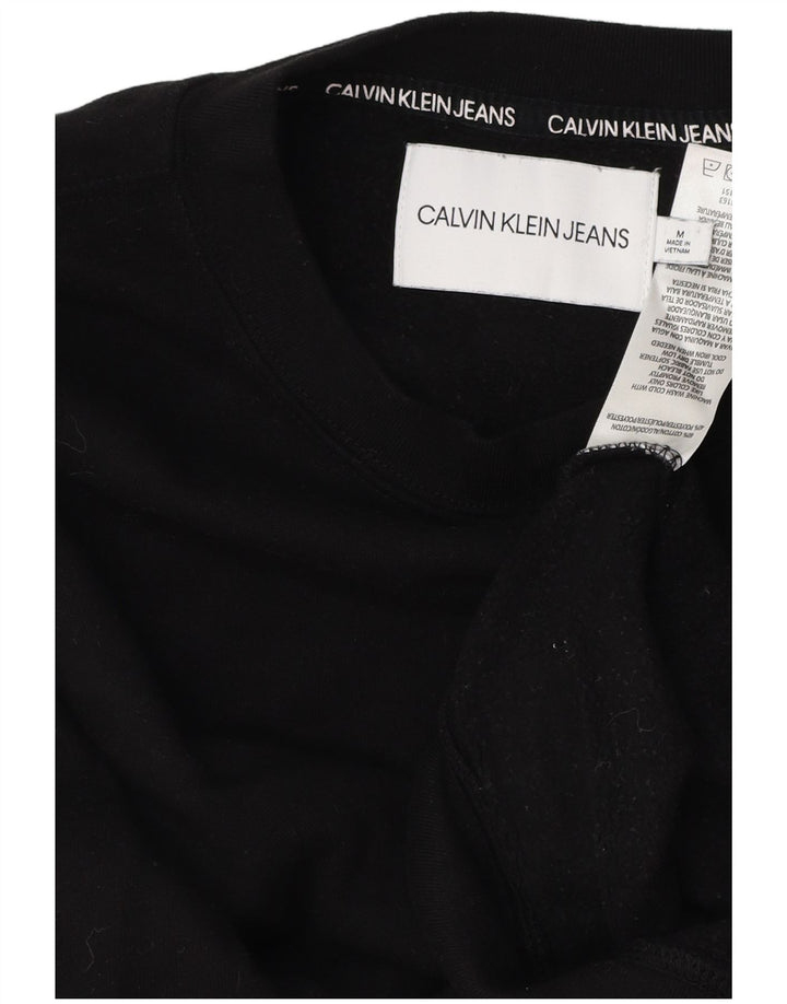 CALVIN KLEIN JEANS Sweat-shirt pour femme UK 14 Medium Noir Coton