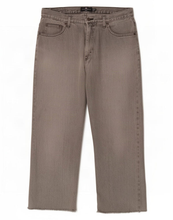 Marks & Spencer Jean Capri Bleu Harbour Homme W34 L23 Coton Gris