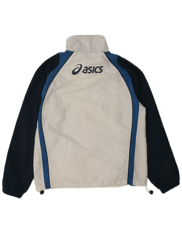 Asics Veste de Survêtement Graphique Homme Blanc Moyen Polyester Colorblock