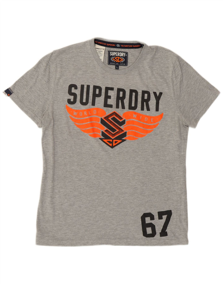 Superdry T-Shirt Graphique Homme Grand Gris Coton