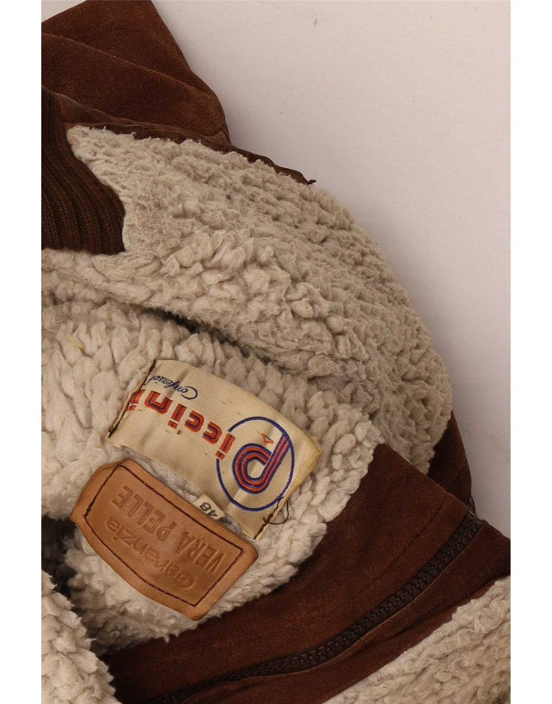 Piccini Veste Bomber En Daim Homme IT 48 Cuir Marron Moyen Rétro