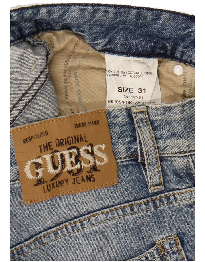 Guess Womens Straight Jeans W31 L34 Blue Cotton