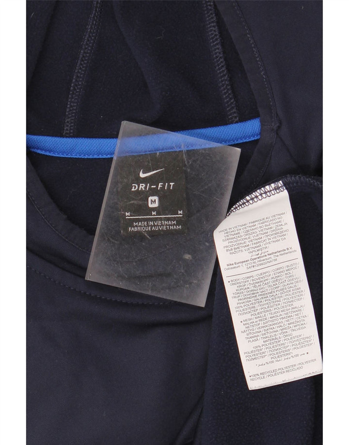 NIKE Pull à capuche Dri Fit pour homme en polyester color block bleu marine moyen