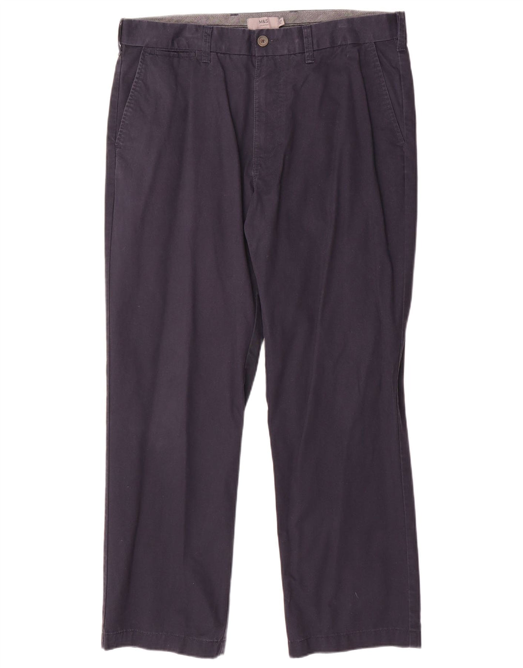 Marks & Spencer Pantalon Chino Regular Homme W36 L29 Bleu Marine Coton