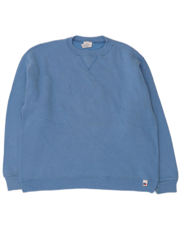 Russell Athletic Sweat-shirt pour garçon 11-12 ans Bleu Coton