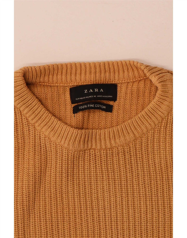 Zara Pull à col rond en coton beige moyen pour homme