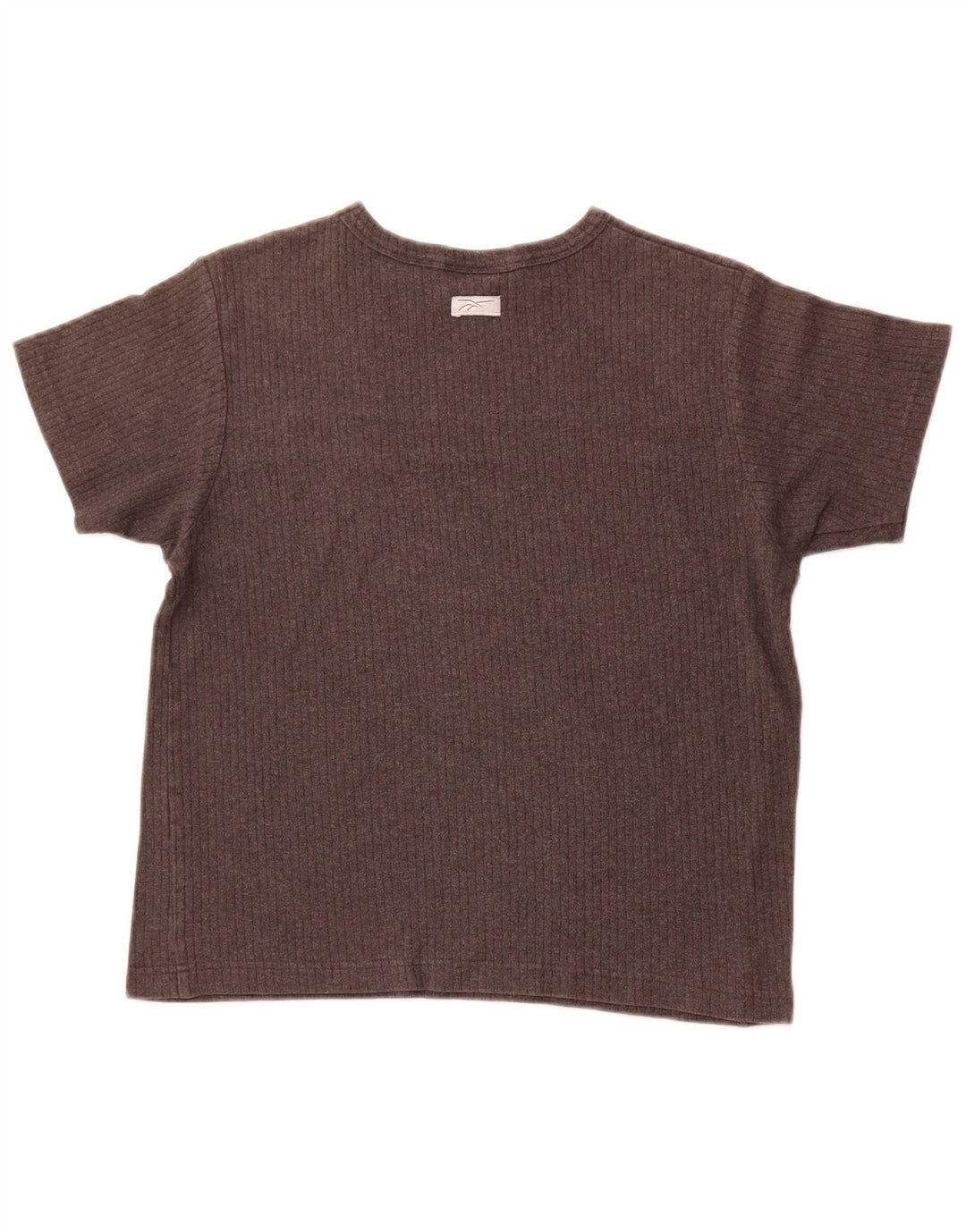 REEBOK T-Shirt Femme UK 12 Gris Moyen Colourblock Coton