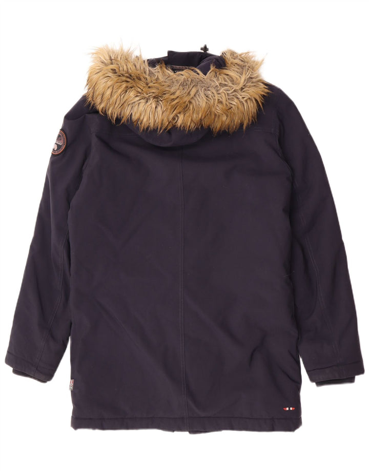 Napapijri Parka à capuche pour homme UK 36 Small Bleu marine Polyamide
