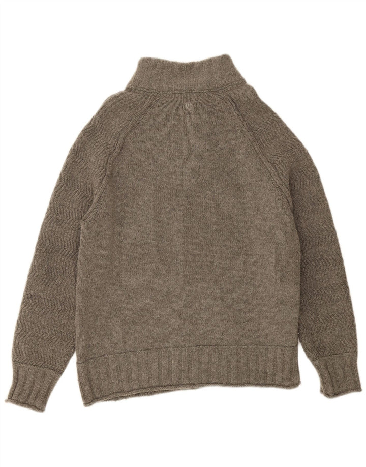FAT FACE Pull à col boutonné pour homme 2XL Gris Laine à chevrons