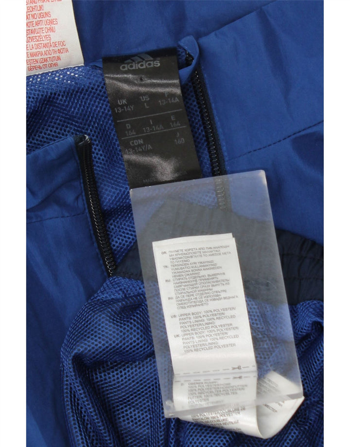Veste de Pluie Adidas Garçon 13-14 Ans Bleu Marine Colorblock Polyester