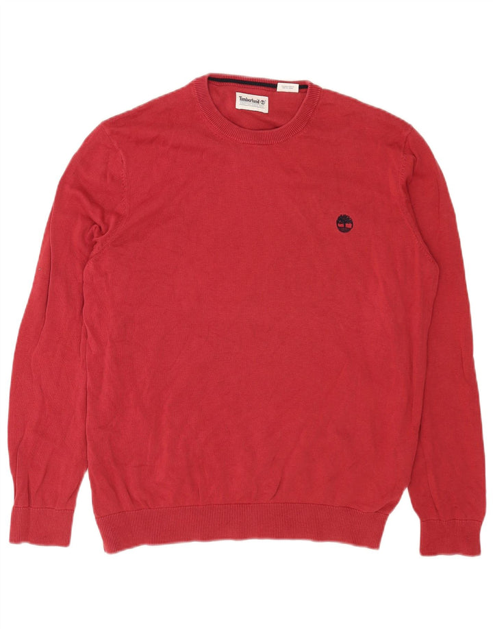 Timberland Pull à col rond pour homme en coton rouge Large