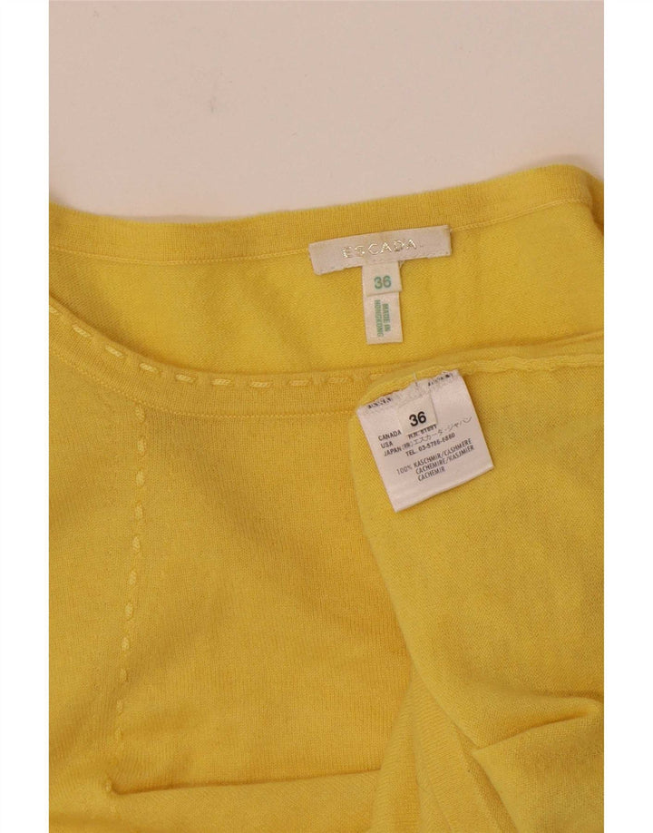 Escada T-Shirt Femme Top EU 36 Petit Cachemire Jaune