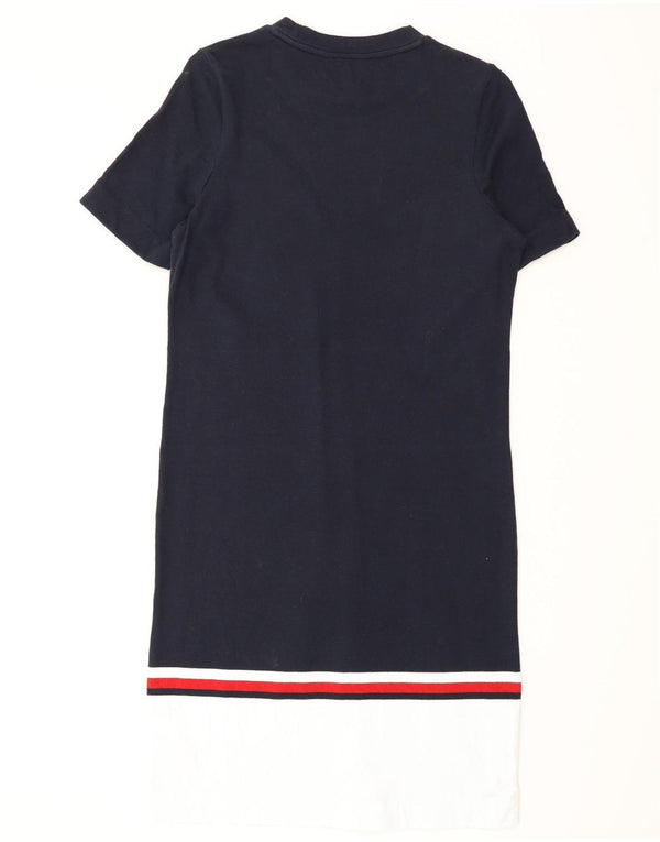 Tommy Hilfiger Robe T-Shirt Femme UK 10 Petit Bleu Marine Colorblock