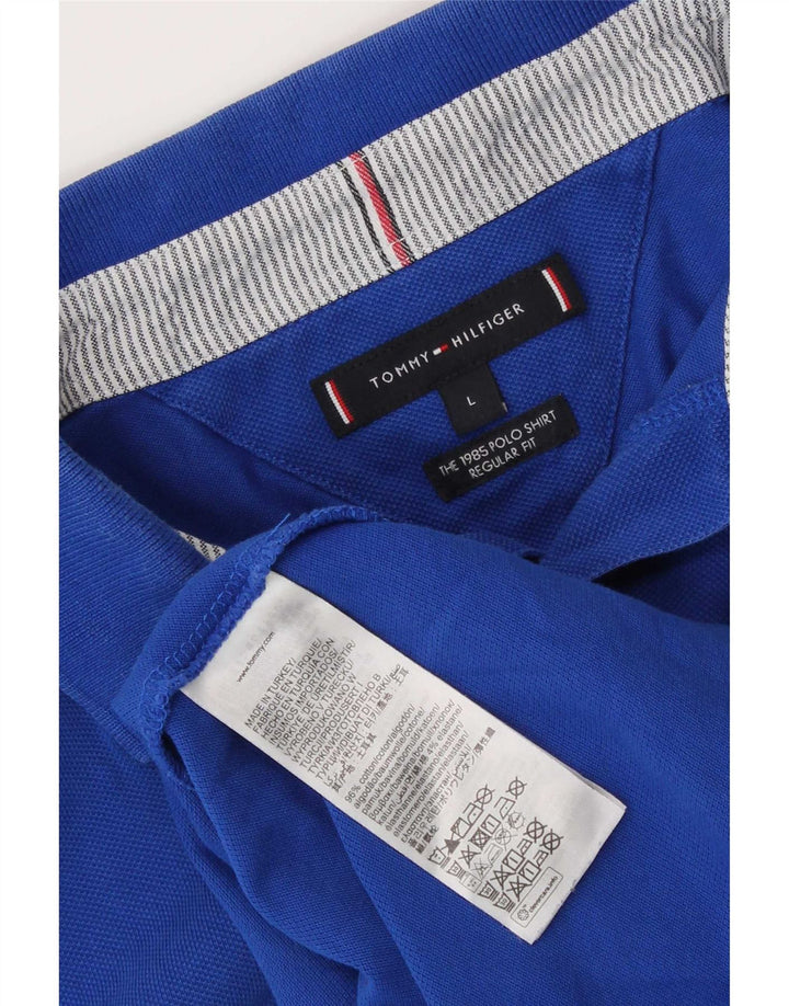 Tommy Hilfiger Polo coupe classique pour homme en coton bleu moyen