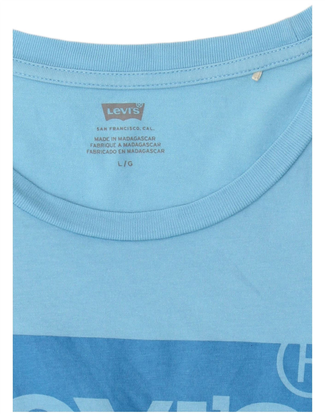 LEVI'S T-shirt graphique pour femme UK 14 Large Bleu
