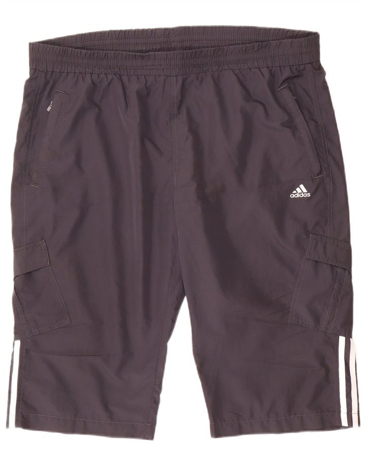 Adidas Short de sport pour femme UK 22 2XL Gris Polyester