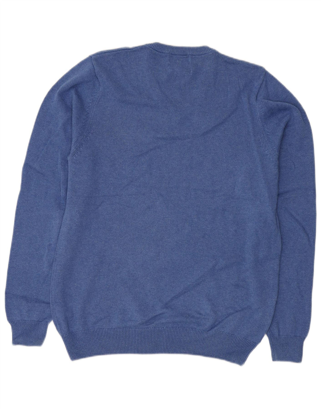 MARKS & SPENCER Pull Col V Homme Bleu Moyen Coton