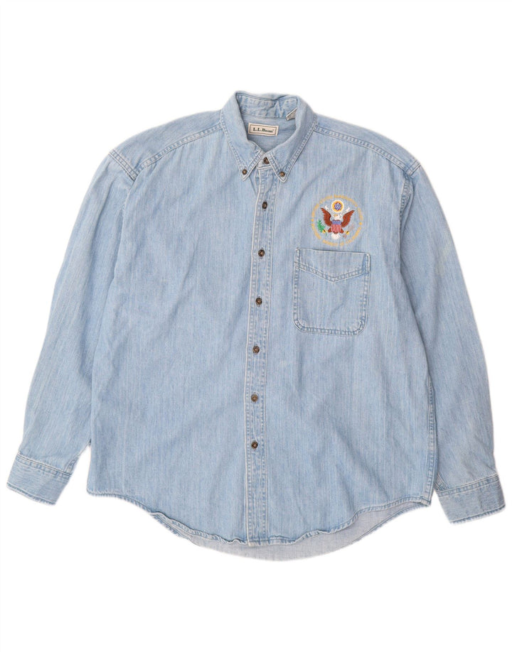 L.L.Bean Chemise en Jean Homme Grand Bleu Coton