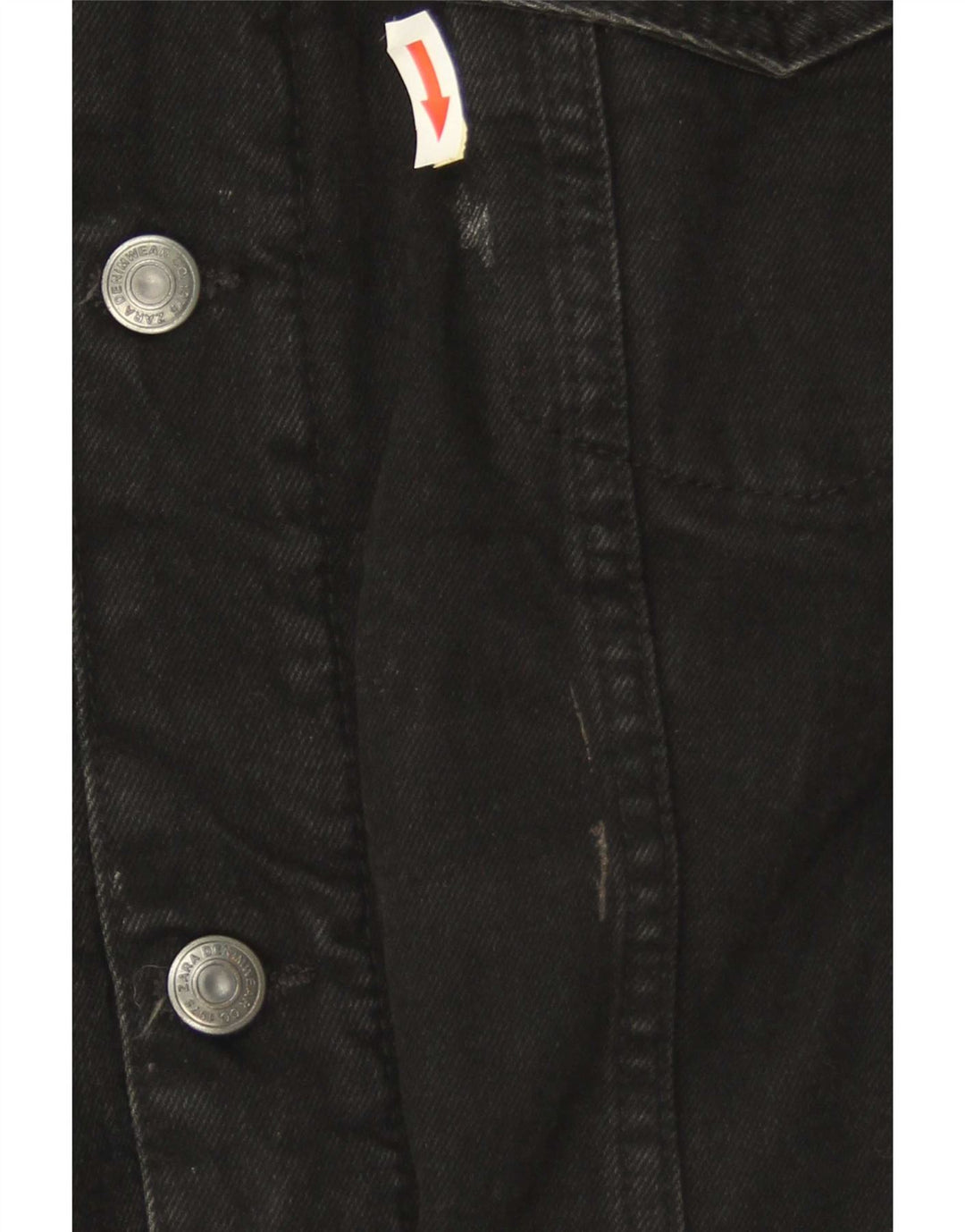 Zara Veste en jean Sherpa pour homme UK 38 Medium Noir Polyester