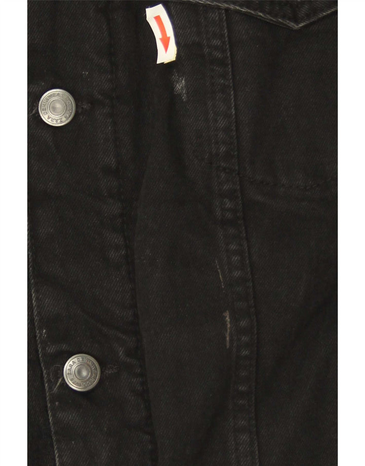 Zara Veste en jean Sherpa pour homme UK 38 Medium Noir Polyester