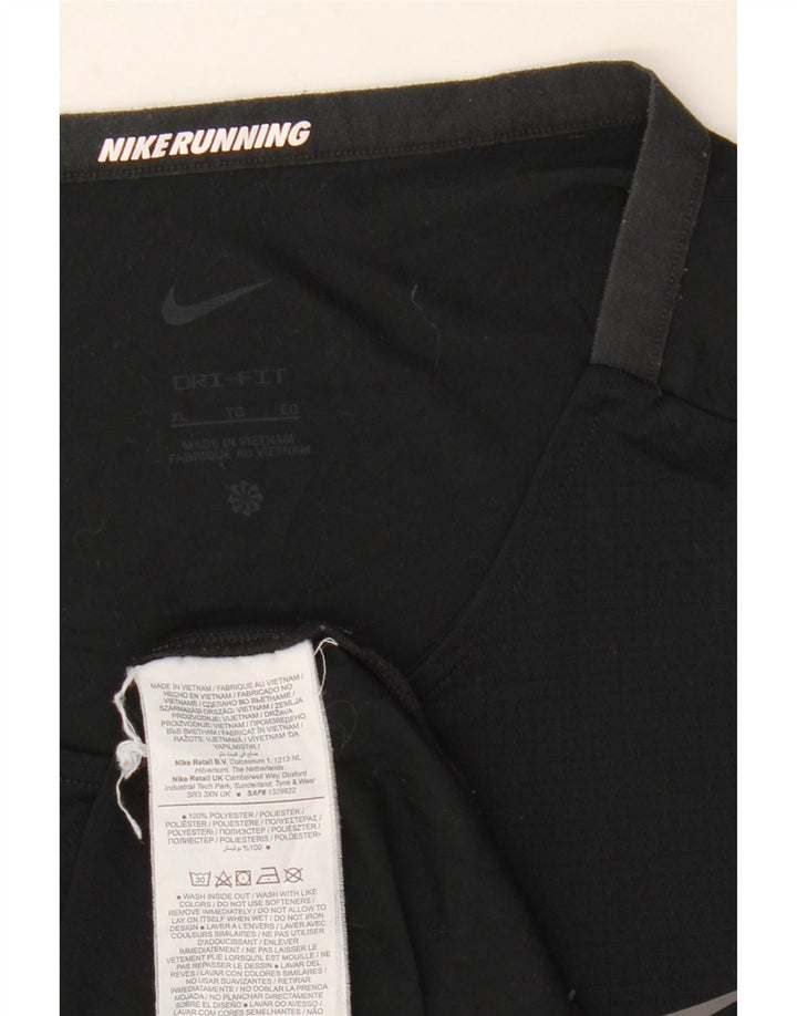 NIKE Hommes Dri Fit T-Shirt Haut XL Noir Polyester