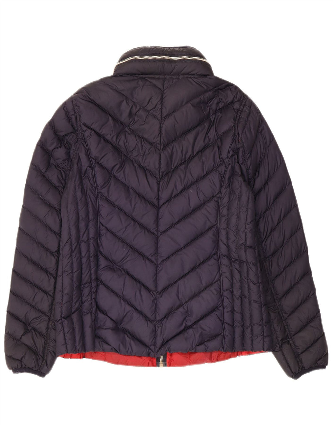 Michael Kors Veste matelassée à capuche pour femme UK 14 Bleu marine moyen Polyester