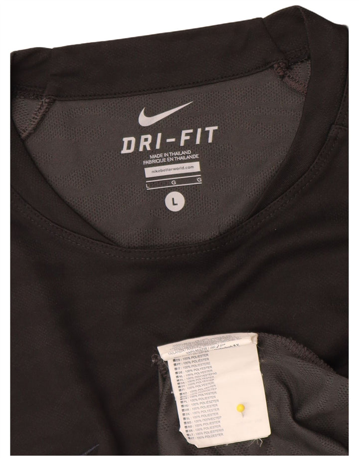 Nike Hommes Dri Fit T-Shirt Haut Large Noir Polyester