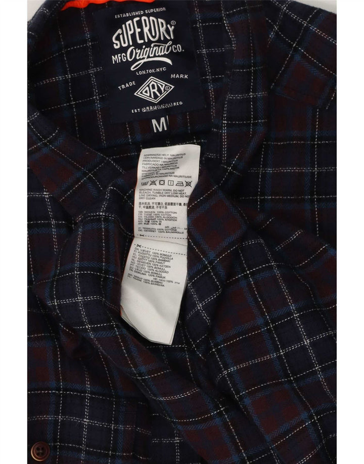 Superdry Chemise Regular Fit Flanelle Homme Bleu Marine Moyen Carreaux Coton