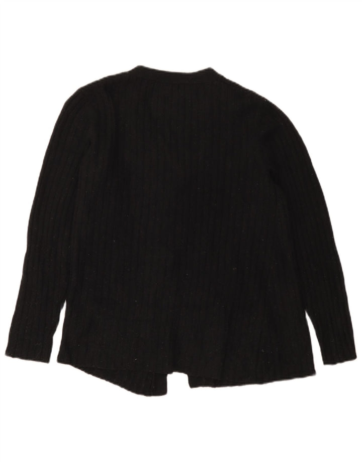 Zara Femme Cardigan Pull UK 10 Petit Noir Polyamide