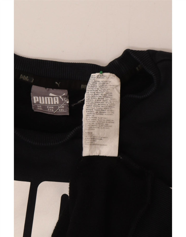 Puma Sweat-shirt graphique pour homme 2XL en coton noir