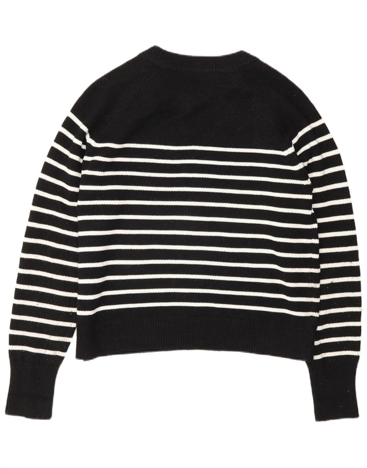 Zara Pull col bateau pour femme UK 14 Polyester rayé noir moyen