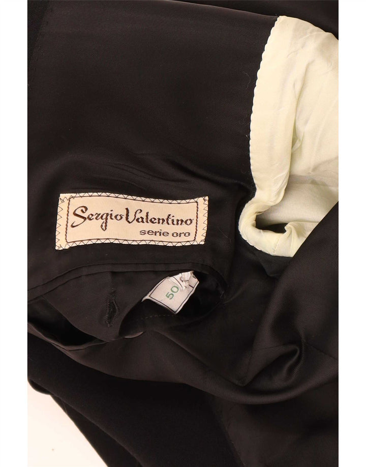 Sergio Valentino Veste Blazer 1 Bouton Homme IT 50 Grande Laine Vierge Noire