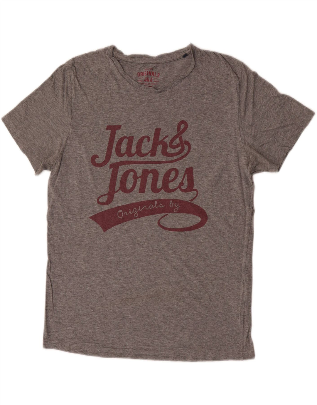Jack & Jones T-Shirt Graphique Homme Gris Moyen Moucheté Coton