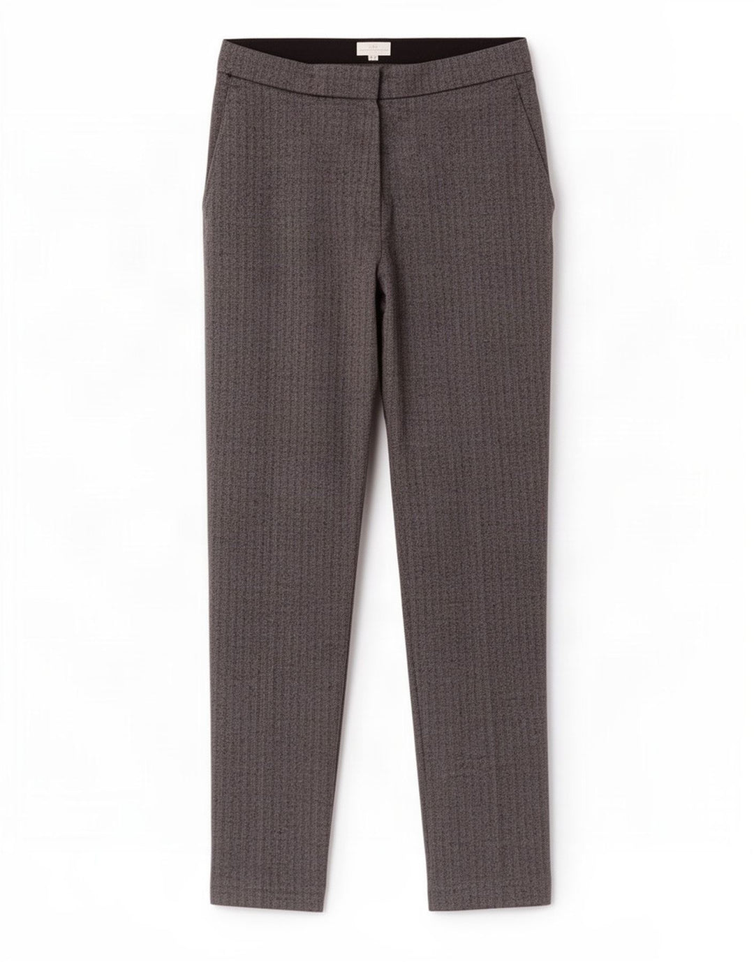 Zara Pantalon de Costume Droit Femme Petit W26 L26 Gris Chevrons Polyester