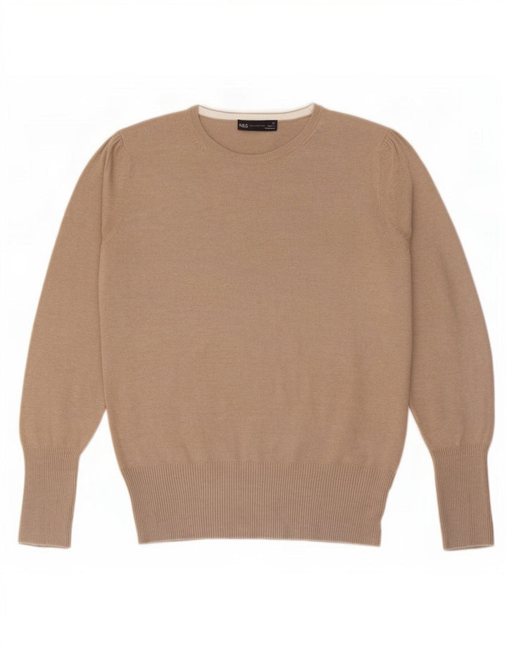 Marks & Spencer Pull col bateau pour femme UK 12 Viscose beige moyen