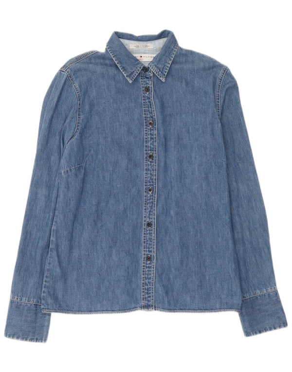 Tommy Hilfiger Chemise en jean pour femme UK 12 Bleu moyen Coton