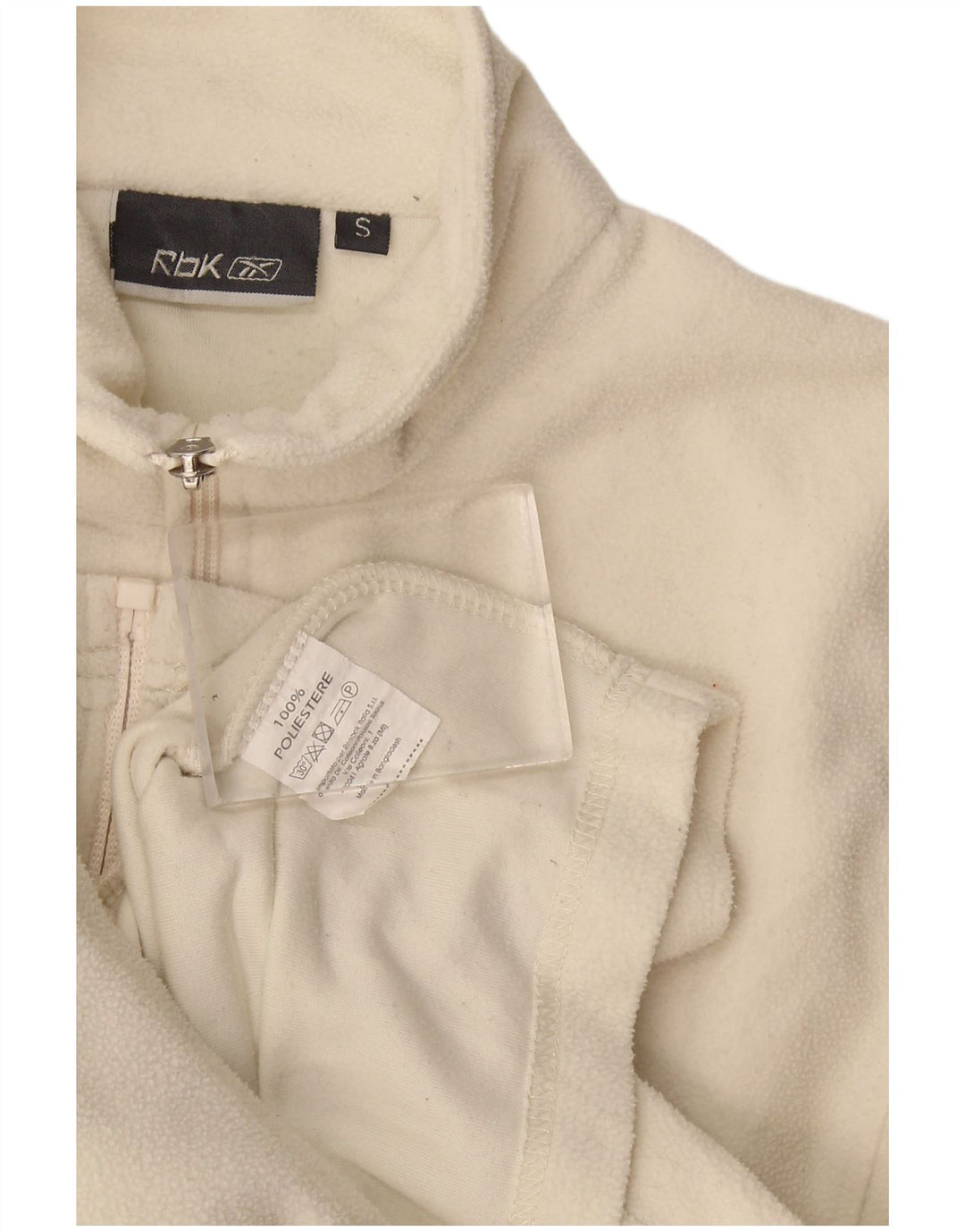 Reebok Veste polaire pour femme UK 10 Small Blanc cassé Polyester