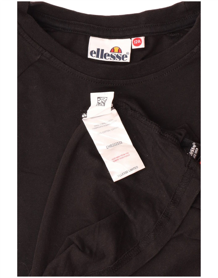 Ellesse T-Shirt Graphique Garçon 11-12 ans Noir Coton