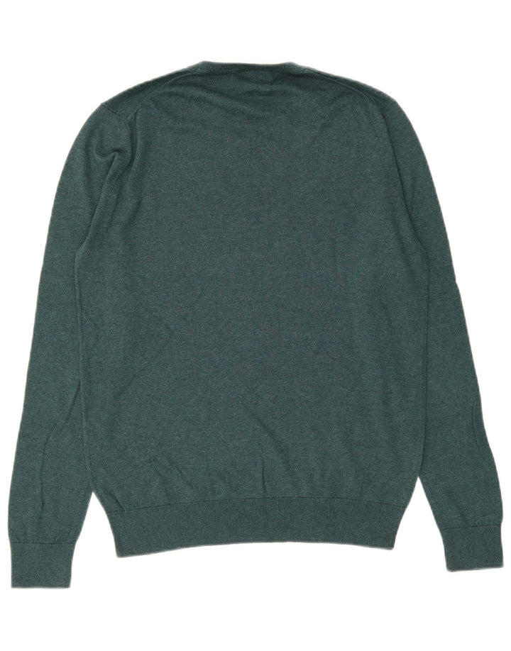 Zara Pull à col rond en soie vert moyen pour homme