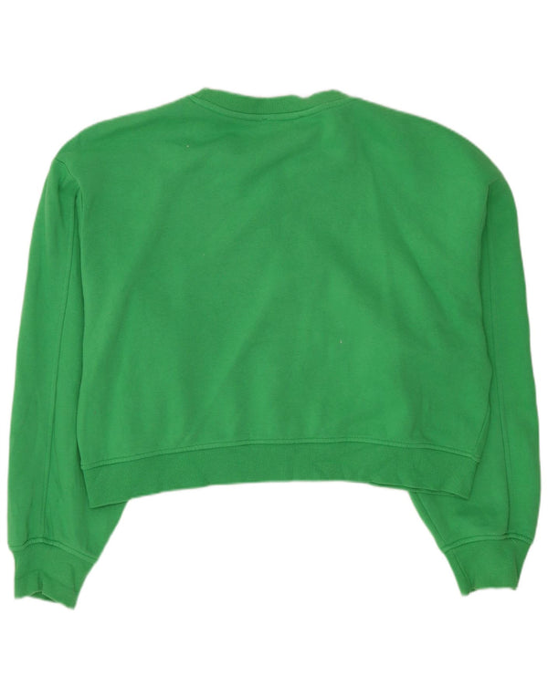 Zara Womens Crop Oversize Sweatshirt Jumper UK 16 Grand Vert