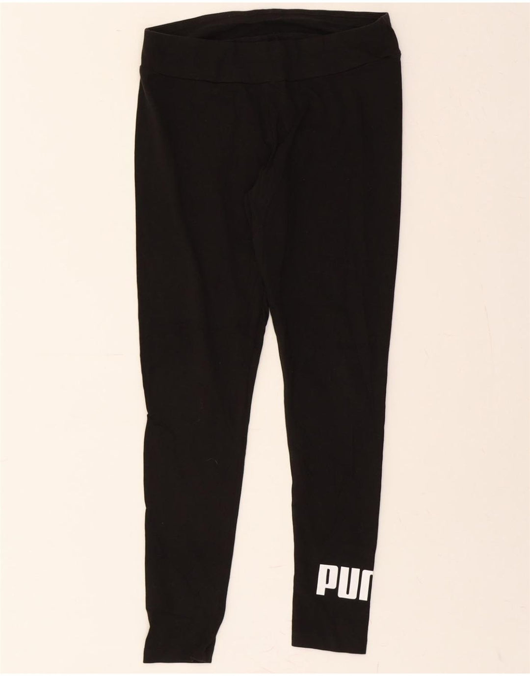 PUMA Womens Graphic Leggings UK 12 Medium Black Cotton Vintage Puma and Second-Hand Puma from Messina Hembry 